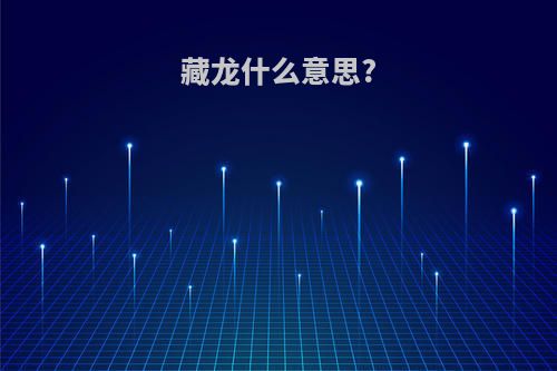 藏龙什么意思?