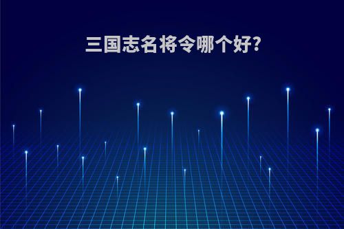 三国志名将令哪个好?