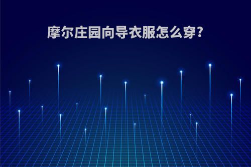 摩尔庄园向导衣服怎么穿?