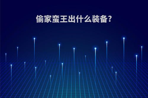 偷家蛮王出什么装备?