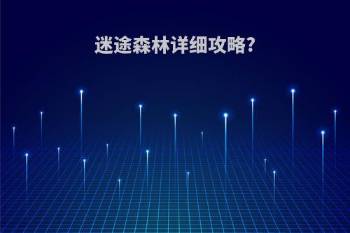 迷途森林详细攻略?