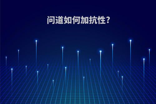 问道如何加抗性?