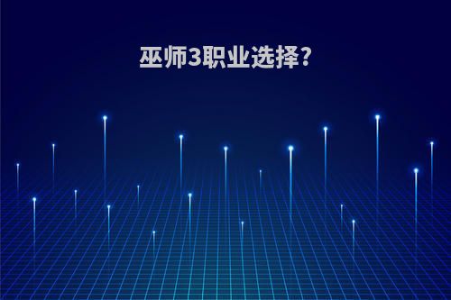 巫师3职业选择?
