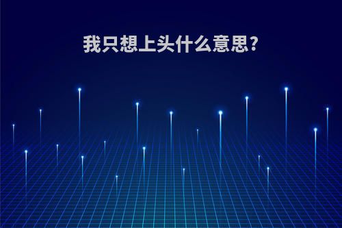 我只想上头什么意思?