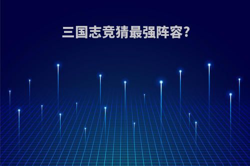 三国志竞猜最强阵容?