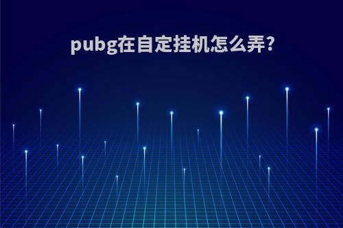 pubg在自定挂机怎么弄?