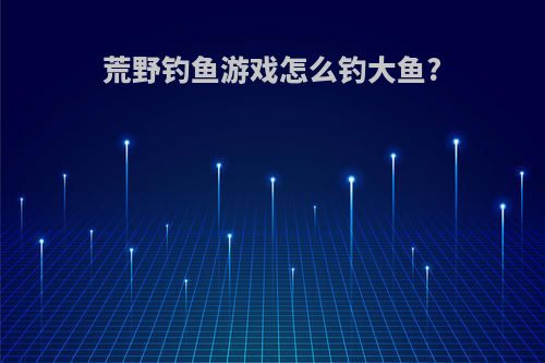 荒野钓鱼游戏怎么钓大鱼?