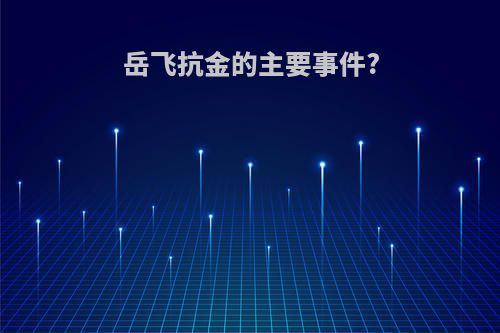 岳飞抗金的主要事件?