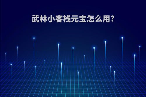 武林小客栈元宝怎么用?
