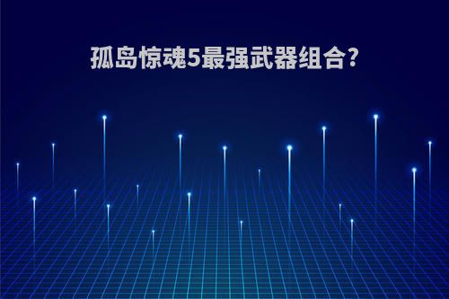 孤岛惊魂5最强武器组合?
