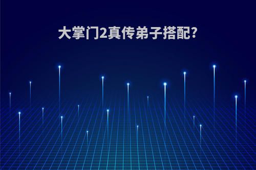大掌门2真传弟子搭配?