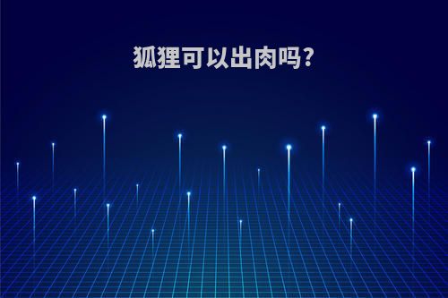 狐狸可以出肉吗?