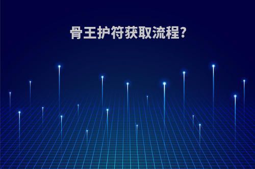 骨王护符获取流程?