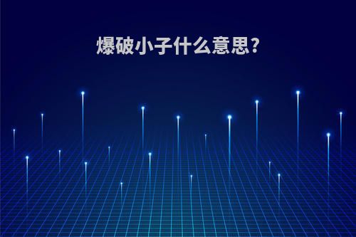 爆破小子什么意思?