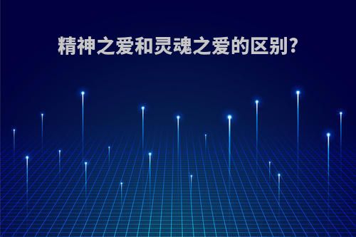 精神之爱和灵魂之爱的区别?