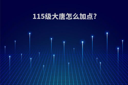 115级大唐怎么加点?