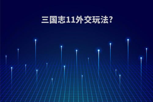 三国志11外交玩法?