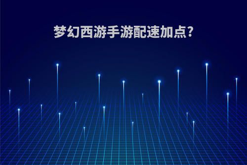 梦幻西游手游配速加点?