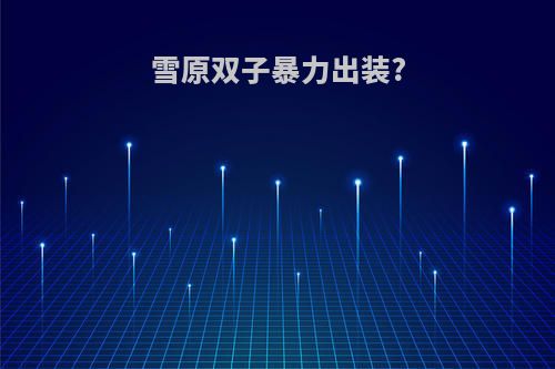 雪原双子暴力出装?