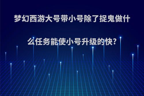 梦幻西游大号带小号除了捉鬼做什么任务能使小号升级的快?