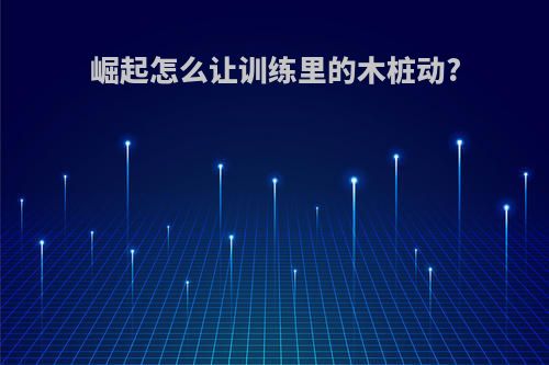 崛起怎么让训练里的木桩动?