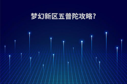 梦幻新区五普陀攻略?