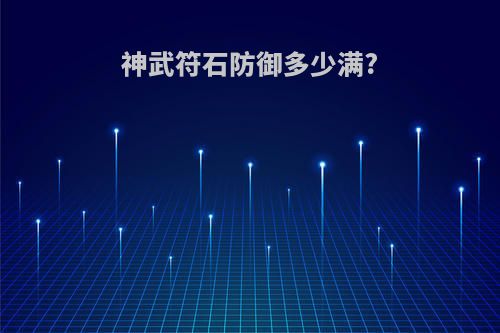 神武符石防御多少满?