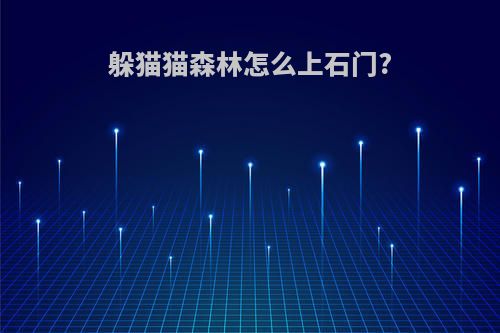 躲猫猫森林怎么上石门?