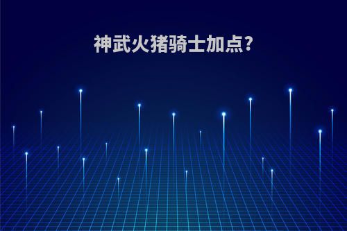 神武火猪骑士加点?