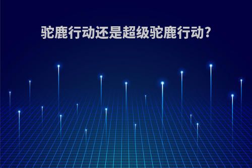 驼鹿行动还是超级驼鹿行动?