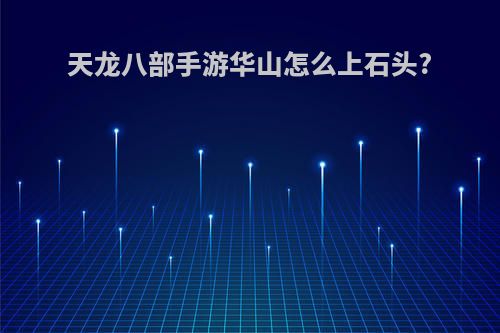 天龙八部手游华山怎么上石头?