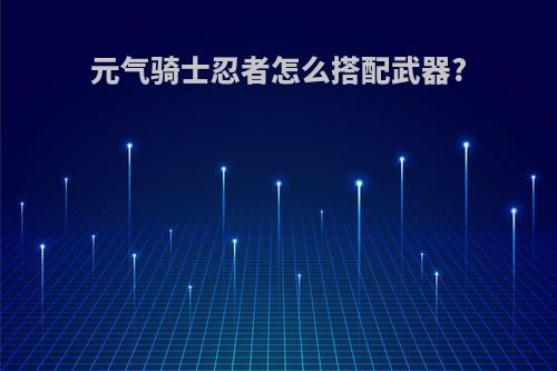 元气骑士忍者怎么搭配武器?