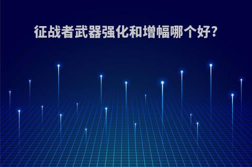 征战者武器强化和增幅哪个好?