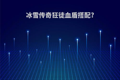 冰雪传奇狂徒血盾搭配?