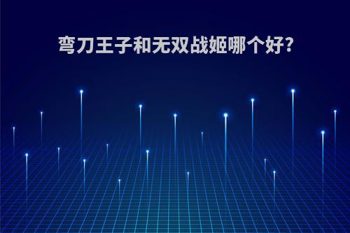 弯刀王子和无双战姬哪个好?