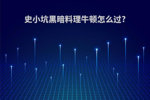 史小坑黑暗料理牛顿怎么过?