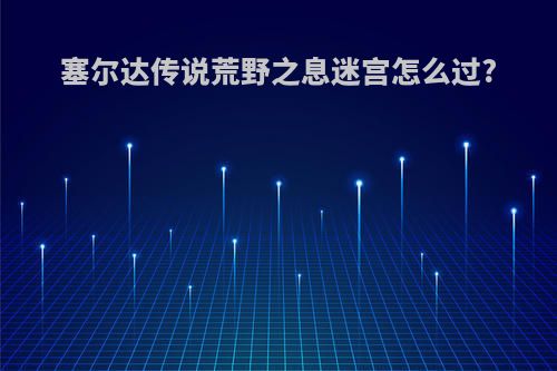 塞尔达传说荒野之息迷宫怎么过?