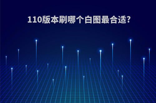 110版本刷哪个白图最合适?