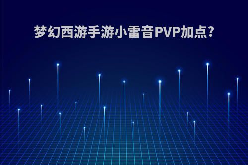 梦幻西游手游小雷音PVP加点?