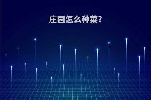 庄园怎么种菜?