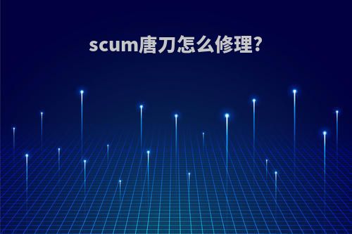 scum唐刀怎么修理?