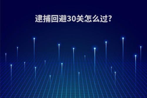 逮捕回避30关怎么过?