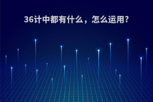 36计中都有什么，怎么运用?