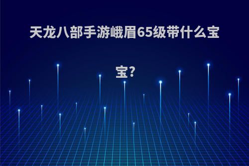 天龙八部手游峨眉65级带什么宝宝?