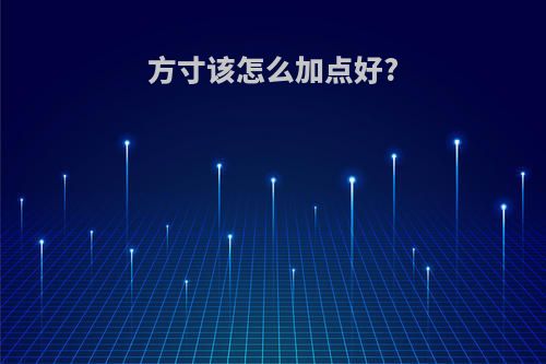 方寸该怎么加点好?