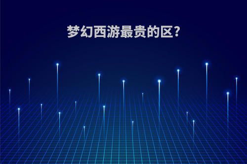 梦幻西游最贵的区?
