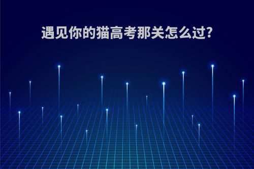 遇见你的猫高考那关怎么过?