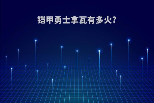 铠甲勇士拿瓦有多火?