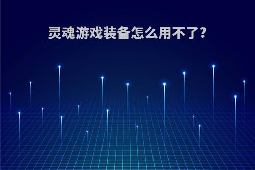 灵魂游戏装备怎么用不了?