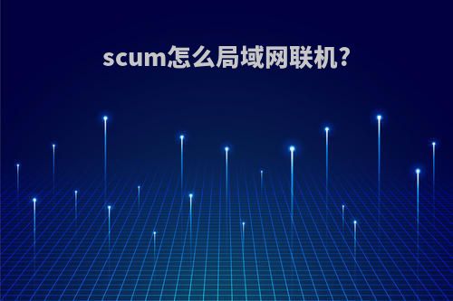 scum怎么局域网联机?